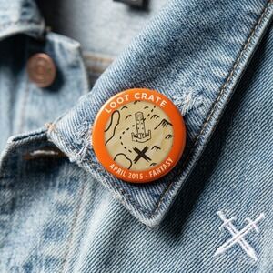 Loot Crate April 2015 Fantasy Theme Treasure Map Collectible Pin Button Badge